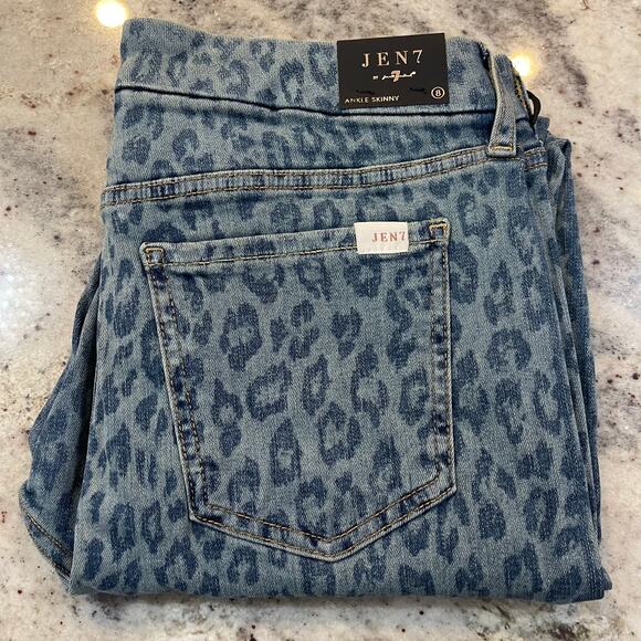 Jen7 by 7 for All Mankind Sunrise Leopard Jeans 8 NEW - Picture 3 of 5